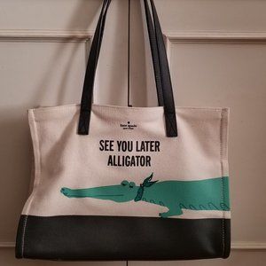 Kate Spade See You Later Alligator Canvas Tote Bag